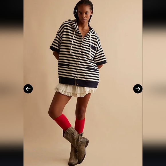 Free People Tops - FREE PEOPLE, Remi Cardi, Nautical Stripe Combo, Size Small, MSRP $128